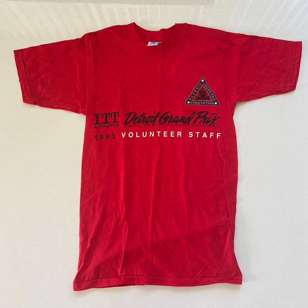 Vintage 1993 Detroit Grand Prix T-Shirt Mens S Red IndyCar Racing 90s USA Tee